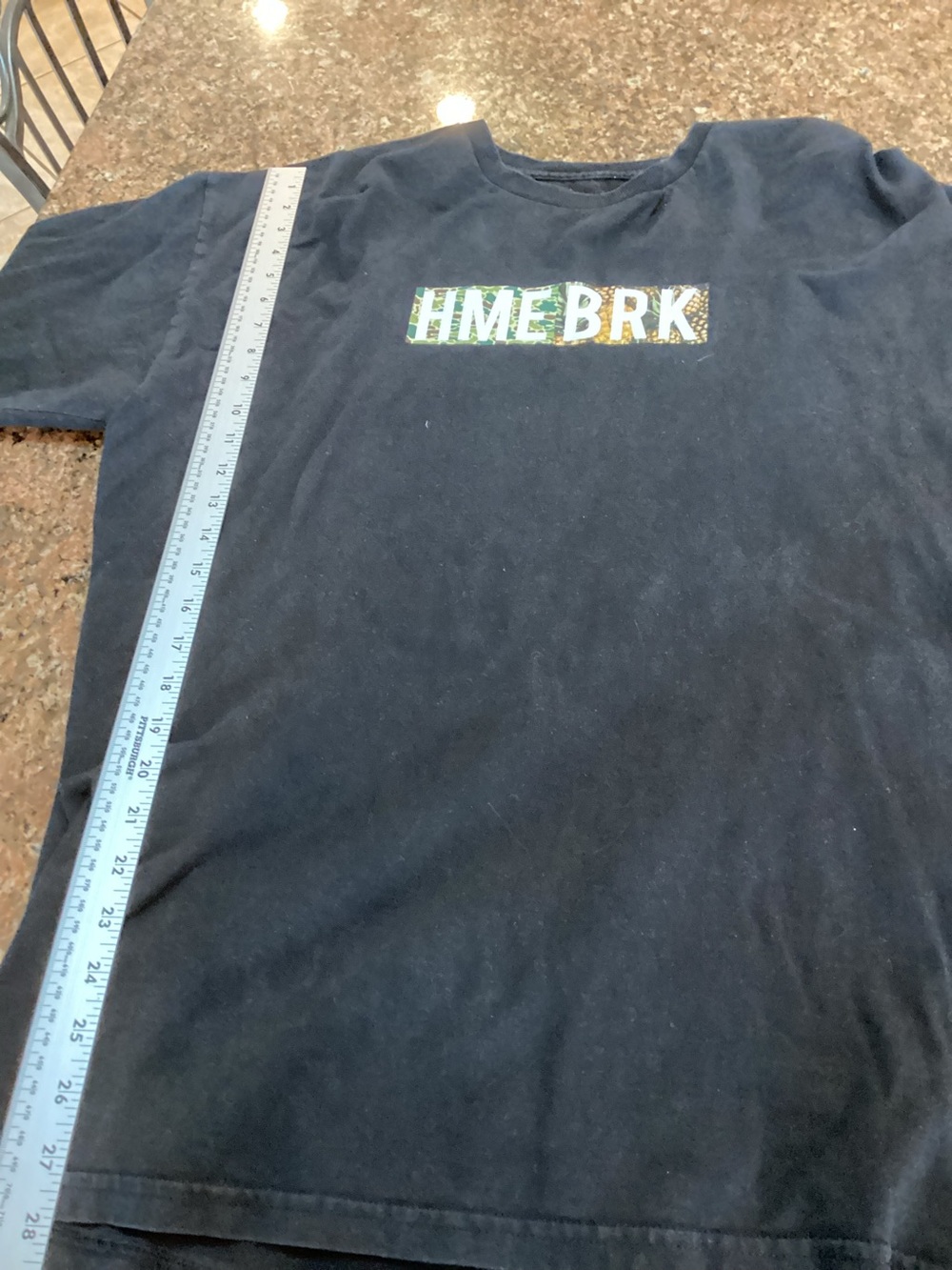 HMEBRK, Black Graphic Tee, Size Extra Large
